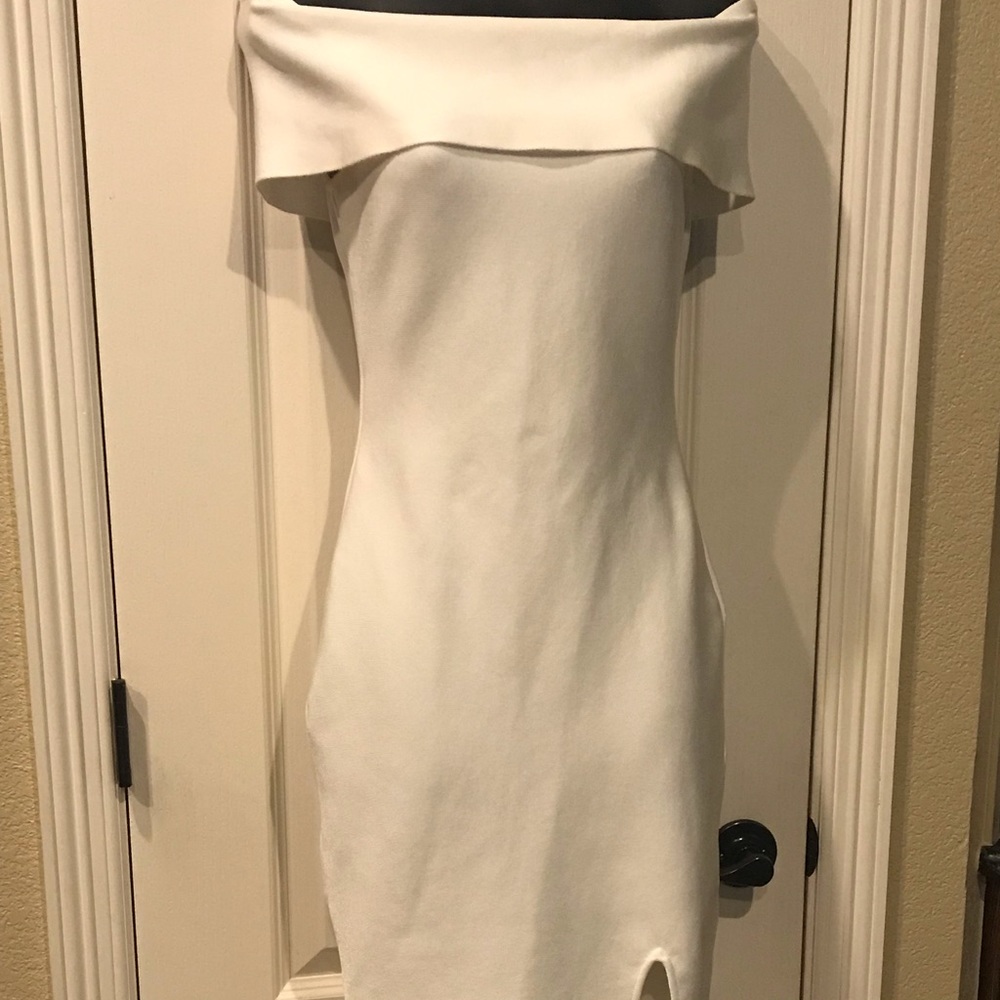 Off the shoulder white dress